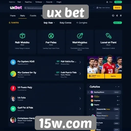 Visão geral das funcionalidades do site ux bet